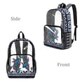 thumbnail image 2 of FKELYI Aztec Fish Print 17 Inch Clear Backpack for Boys & Girls, Kids Backpack See Through Schoolbag Spacious Bookbag Travel Bags for Elementary Student, 2 of 7