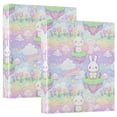 thumbnail image 2 of Three Ring Binder Super Cute Rabbit 1.5 Inch Round Binder D-Rings for Office Supplies and More, 2 of 10