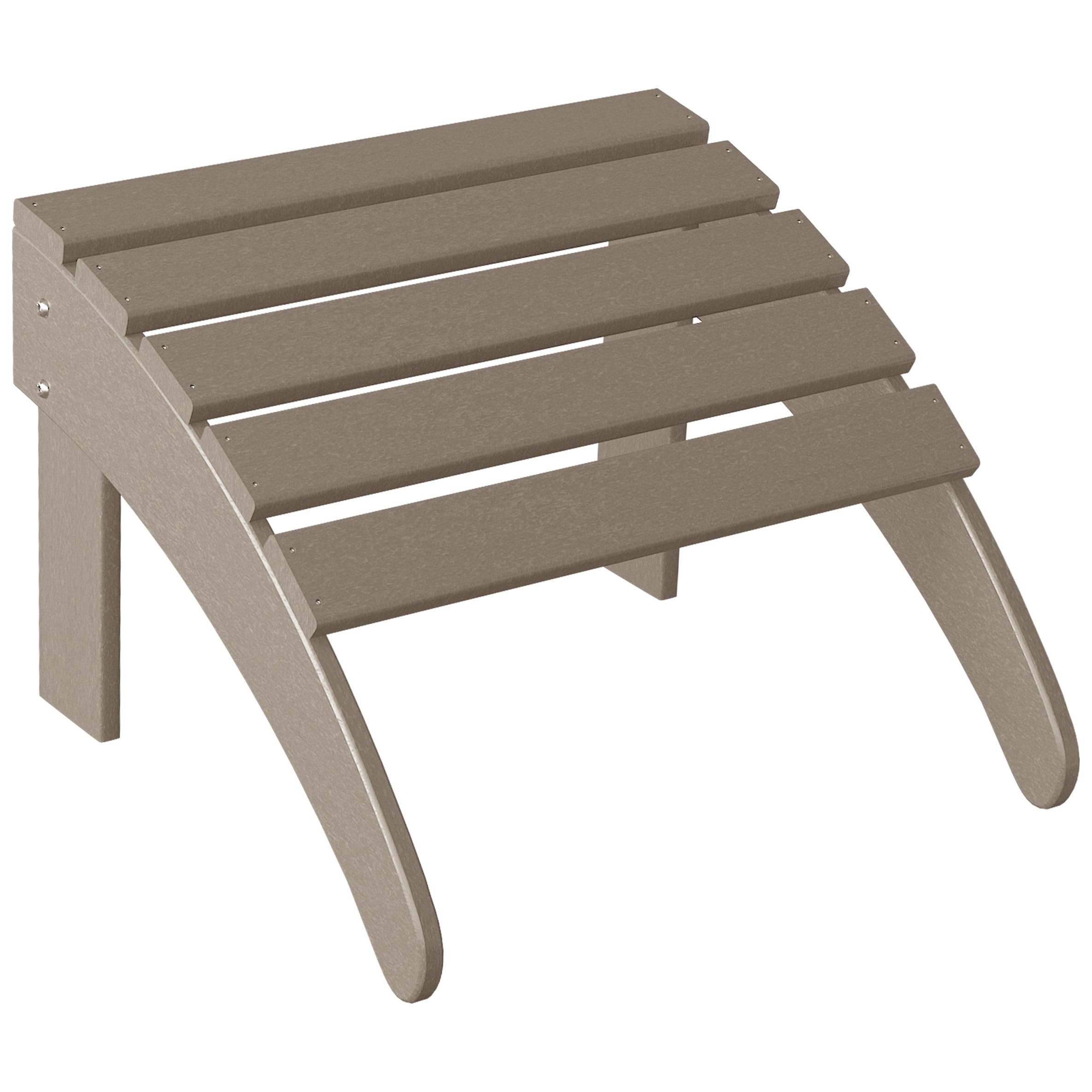 Outdoor Patio Folding Adirondack Ottoman, Weathered Wood