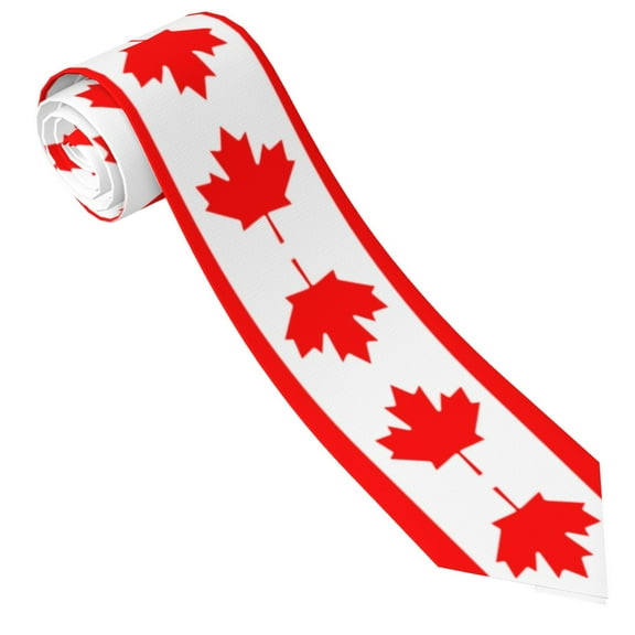 Canadian Flag Tie For Men Funny Neckties Fashion Gentleman Soft Comfortable Ties