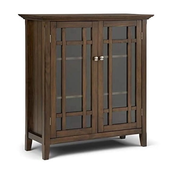 Simpli Home Bedford SOLID WOOD 39 inch Wide Transitional Medium Storage Cabinet in Rustic Natural Aged Brown