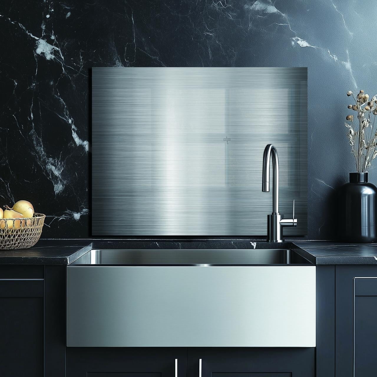 30x16 Inch Metal Tempered Glass Splash Panel - Waterproof Kitchen Backsplash, Durable Easy Wipe Clean Coastal Wall Decor