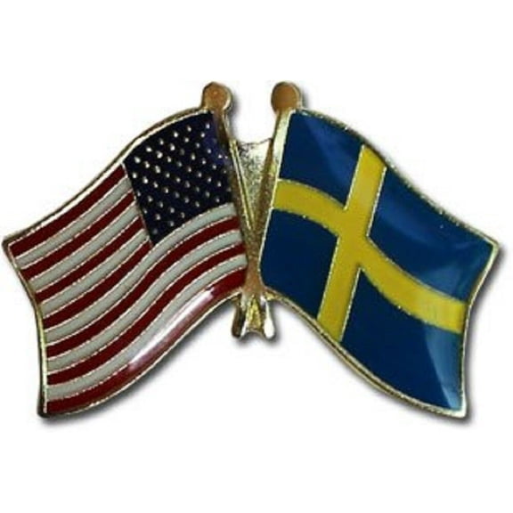 USA American Sweden Friendship Flag Bike Motorcycle Hat Cap lapel Pin