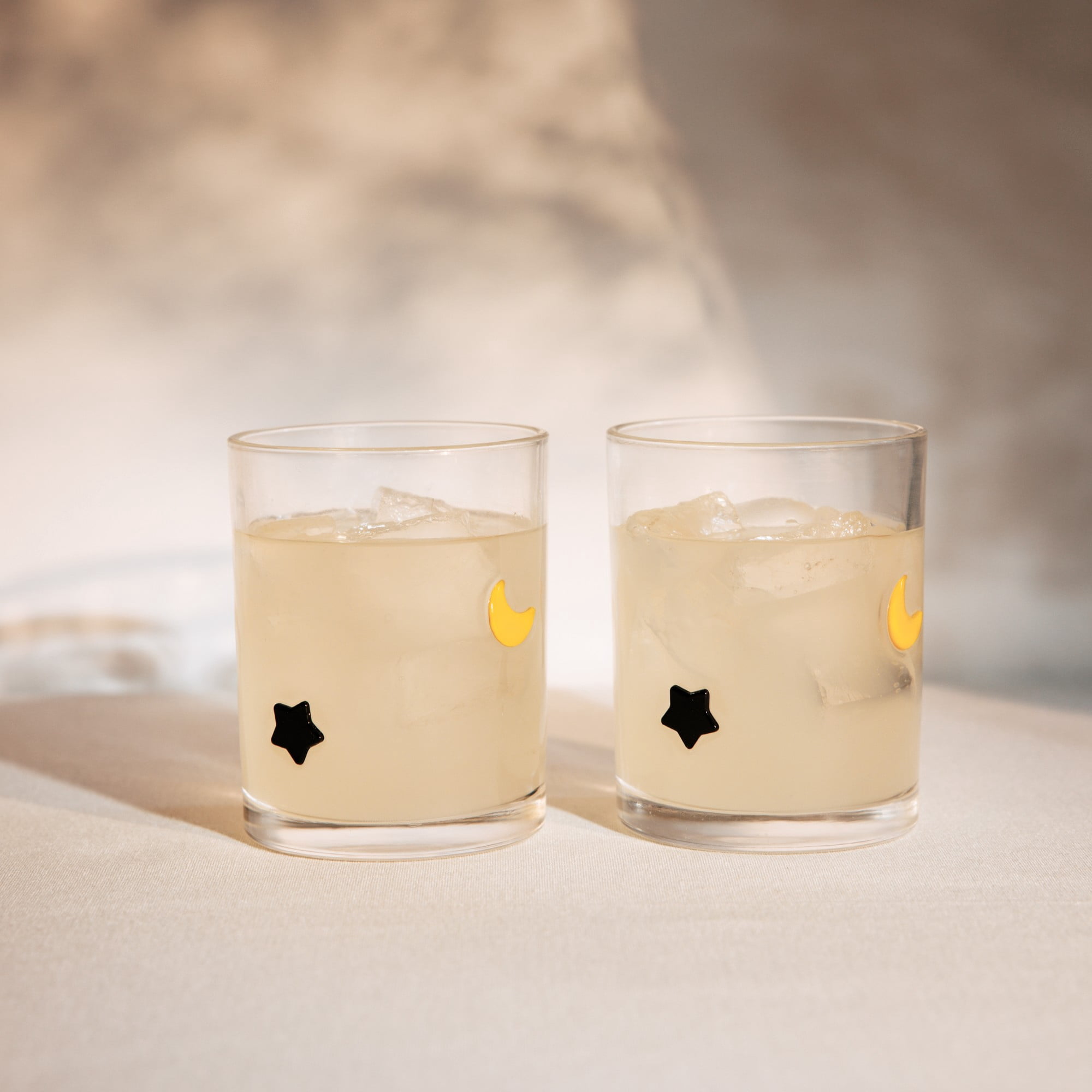 Thyme & Table 12 fl oz Star and Moon Celestial Charm Drinking Glasses, Set of 2