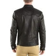 thumbnail image 3 of Mens Sheepskin Real Leather Jacket Zipper Biker Moto Slim Fit Jacket MJF057, 3 of 4