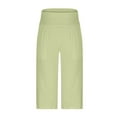 thumbnail image 5 of Simua Womens Pajama Pants Straight Leg Capri Yoga Pants Lounge Comfy Pleated Cropped Trousers with Pockets, 5 of 6