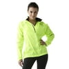 ClubFit Womens Wind Resistant Water Repellent Ultra Light Activewear Running Jacket with Light Reflective Material and Internal Earphone Loops (Neon Yellow - Size M)