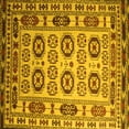 thumbnail image 1 of Ahgly Company Machine Washable Indoor Square Southwestern Yellow Country Area Rugs, 8' Square, 1 of 4