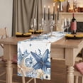 thumbnail image 2 of Table Runners 72 Inches Long Dress Scarves, Blue Starfish Coastal Farmhouse Kitchen/Dining Table Runner, Coffee Tablerunners, Eucalyptus Summer Nautical Shell Ocean 13x72 Inch, 2 of 9