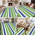 thumbnail image 6 of Green Blue Large Area Rugs 5x8 ft White Stripe Washable Rug Non Slip Indoor Carpet Absorbent Floor Mat for Living Room Bedroom Dining Room, 6 of 9