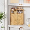 thumbnail image 5 of Bamboo Bread Box, Corner Bread Box for Kitchen Countertop, Large Capacity 2-Tier Bread Container, Bread Storage Container with Removable Shelf and Clip Holder, for Dining Room, Natural YL17MB01, 5 of 9