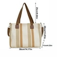 thumbnail image 3 of JeashCHAT Canvas Striped Tote Bag for Women, Large Capacity Shoulder Bag Handbag, Ladies Fashionable Casual Crossbody Bag for Travel, Work, 3 of 9