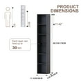 thumbnail image 5 of Zenira 68.5 Inches Small Tall Narrow Corner Bookshelf, 6 Shelf Cubby Storage Organizer for Small Spaces, Freestanding Storage Cabinet for Bedroom Library Living Room Home Office, Black, 5 of 6