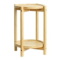 Olly & Rose Bamboo Stand - 2 Tier Plant Stand 12 Inch Diameter Wood Plant Stand