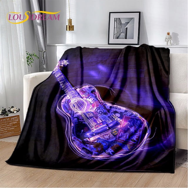 Manta de felpa suave para guitarra eléctrica clásica, manta de franela para sala de estar, dormitorio, cama, sofá, cubierta de Picnic