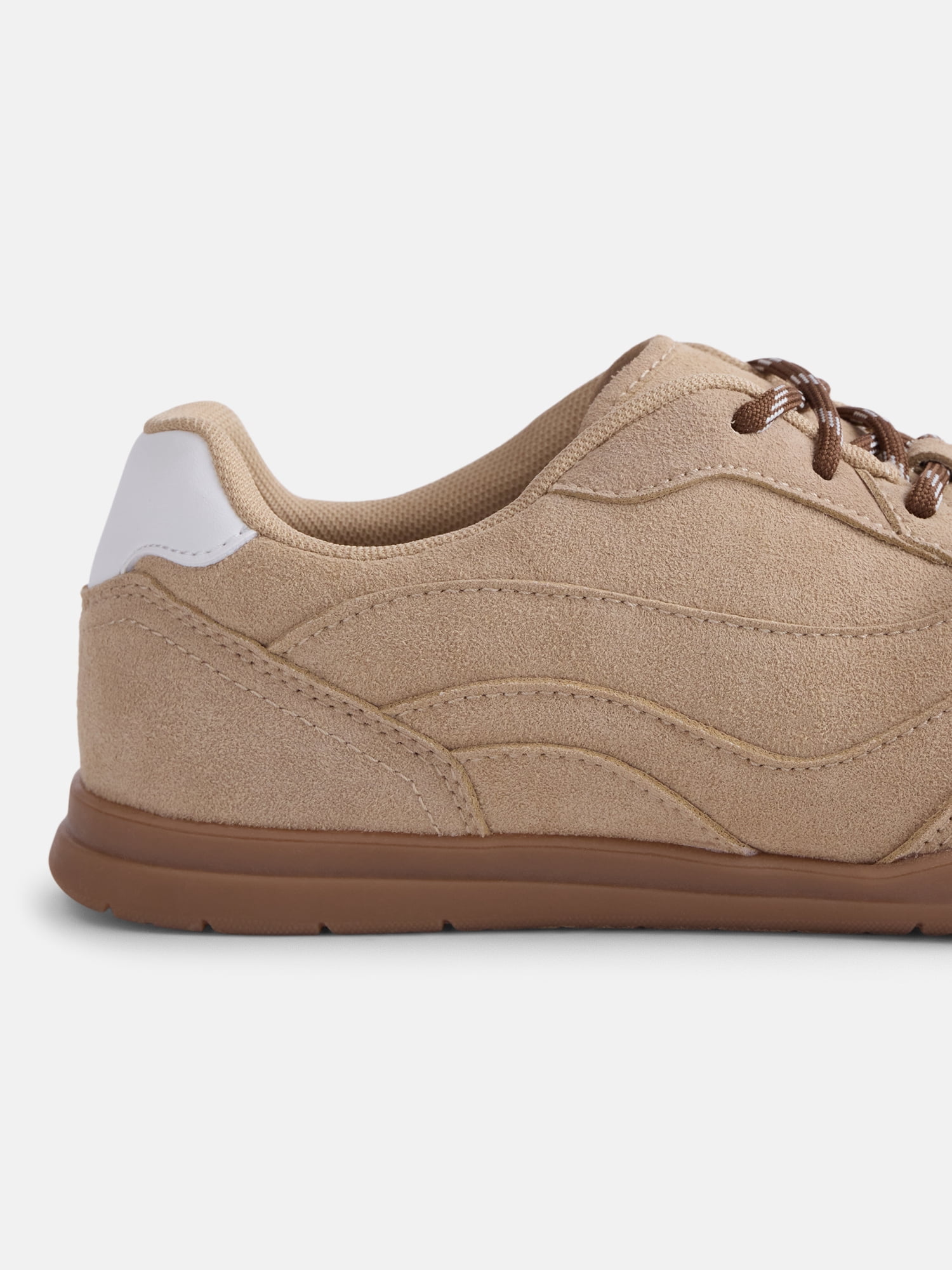 No Boundaries Women's Faux Suede Double Lace Sneakers