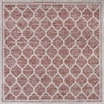 thumbnail image 2 of JONATHAN Y SANTA MONICA 4' Square Area Rug, Trebol Moroccan Trellis Textured Weave - Red/Beige, SMB109C-4SQ, 2 of 3