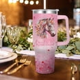 thumbnail image 2 of Personalized Horse Tumbler Custom Name 40oz Vacuum Insulated Travel Cup for Girls, 2 of 6