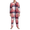 thumbnail image 3 of Lsque Heart Plaid Pattern Long Sleeve Pajama Set for Men - Soft 2-Piece Sleepwear and Loungewear Set with Pockets, Comfy Nightwear-X-Large, 3 of 7