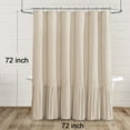 thumbnail image 3 of JJCOITR Farmhouse Shower Curtain with Ruffle Hem Linen Shower Curtains for Bathroom Country Vintage Rustic Natural Fabric, Cream-Beige Stripe 72" W x 72" L, 3 of 6