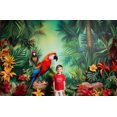 thumbnail image 5 of Photography Background Safari Rainforest Jungle Tropical Parrot Kid Birthday Party Portrait Decor Backdrop Photo Studio, 5 of 7
