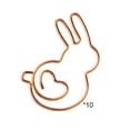thumbnail image 2 of 10PC Bunny Paper Clip Easter Rabbit Bookmark Decorative, Rose Gold, Metal, Electroplated, Lightweight, Portable Design, For Office Document Organization, 32x21mm, 2 of 6