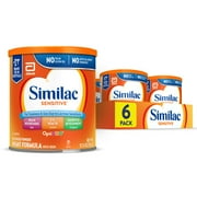 Similac Sensitive Powder Baby Formula, 12.5-oz Can, Pack of 6