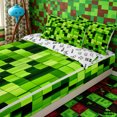 thumbnail image 3 of Erosebridal 3D Gloss Green Pixel Tile Zipper Twin Comforter Sets with Fitted Sheet and 2 Pillowcases,Gradient Cube Square Pattern Zipper Bedding Set,Emerald Lime,4-Piece,Reversible, 3 of 6