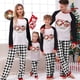 thumbnail image 2 of Pijamas familiares navideños a juego, conjuntos de pijamas a cuadros blancos y negros, gafas de sol, Navidad en julio, 2 of 4