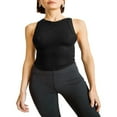 thumbnail image 4 of Women Slim Vest Solid Color Knitting Ribbed Irregular Backless Cropped Tank Tops, 4 of 7