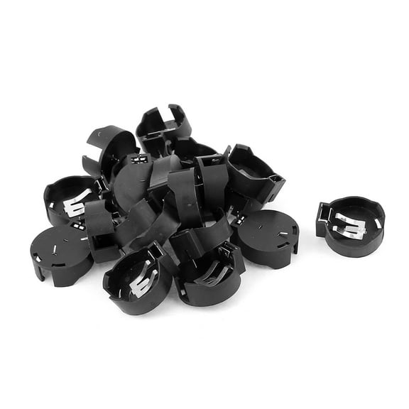 20pcs Plastic Shell CR2450 Cell Button Battery Sockets Holder Case Black