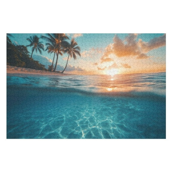 Puzzles for Adults 300 Pieces - Hawaii Beach Landscape With Ocean View Puzzle Challenging Educational Toys Puzzles Reduced Pressure Gift