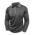 thumbnail image 5 of Zylanna Men's Long Sleeve Polo Shirts with Chest Pocket, Solid Slim Fit Spring Fall Turndown Collar Casual Pullover Tops for Man Dark Gray, 5 of 8