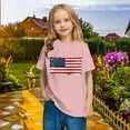 thumbnail image 4 of ZACPNCV Shirts for Kids Boys Girls Summer Crewneck USA Flag Graphic Short Sleeve Casual 4th of July Shirt Patriotic Tee Blouses Pink 7-8 Years, 4 of 8
