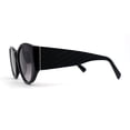 thumbnail image 3 of Womens Oversize Round Thick Temple Chic Plastic Cat Eye Sunglasses Black Smoke, 3 of 4