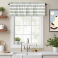 thumbnail image 2 of Sage Green Stripe Kitchen Curtain Valances for Windows Farmhouse Short Curtains, Modern Simple Geometric White Striped Rod Pocket Valance Curtain for Bedroom Cafe Living Room 54"x18", 2 of 8