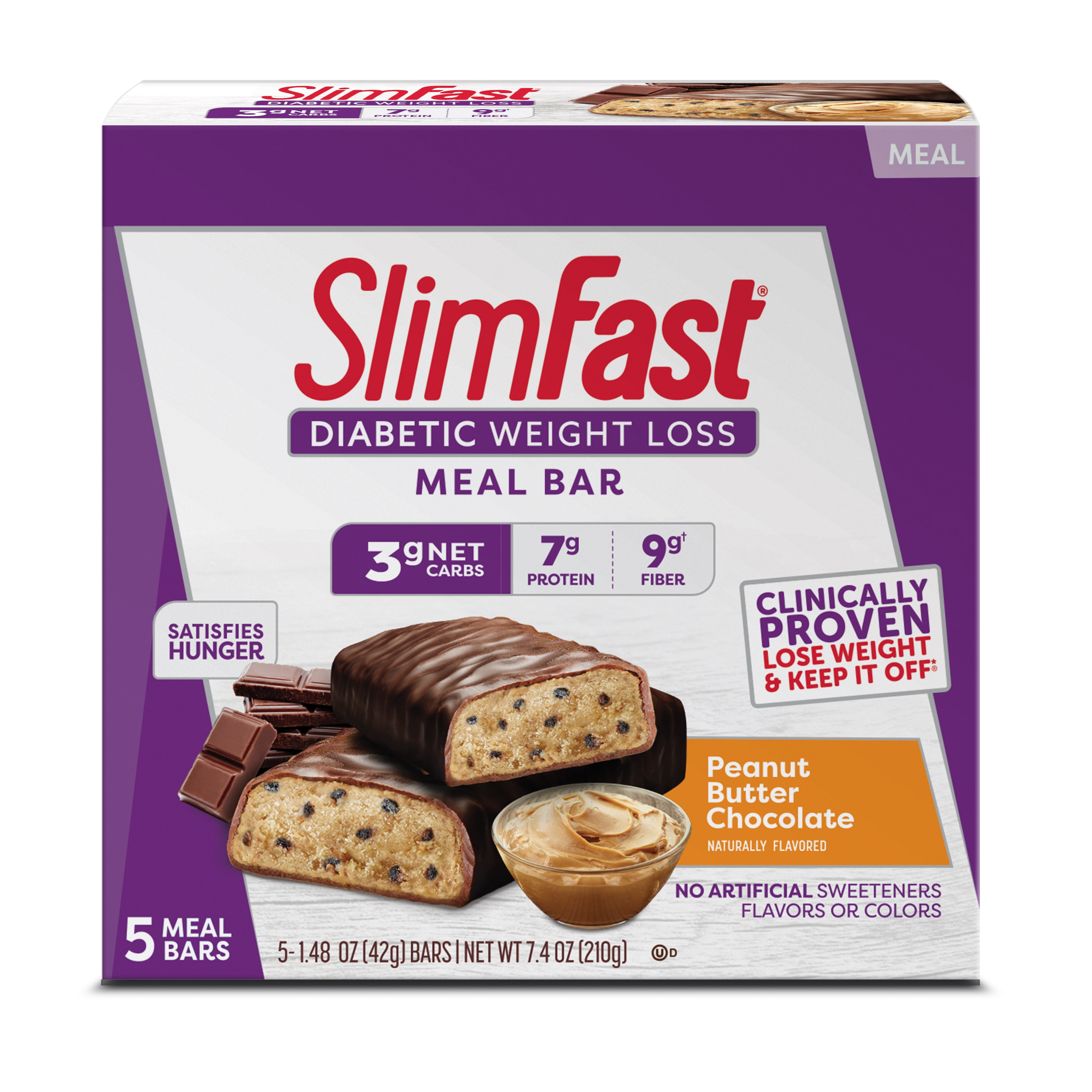 SlimFast Diabetic Weight Loss Meal Replacement Bar Peanut Butter slimfast-diabetic-weight-loss-meal-replacement-bar-peanut-butter