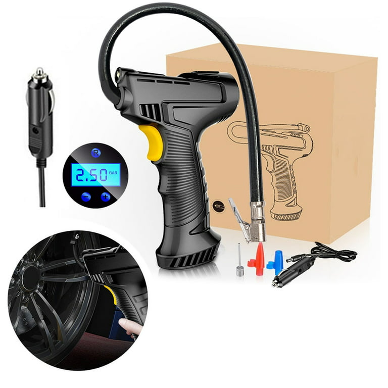 ✪ 120W Car Air Pump DC 12V Portable Tire Inflator Air Compressor with  Rechargeable Battery for Auto Vehicles 