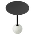 thumbnail image 5 of Modway Aliza Round Iron Metal & Marble Side Table in Black and White, 5 of 10