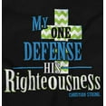 thumbnail image 2 of My One Defense His Righteousness Womens Slim Fit Graphic Tee Brisco Brands S, 2 of 5