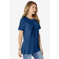 thumbnail image 3 of Roaman's Women's Plus Size 3-D Appliqued Swing Tee, 3 of 6