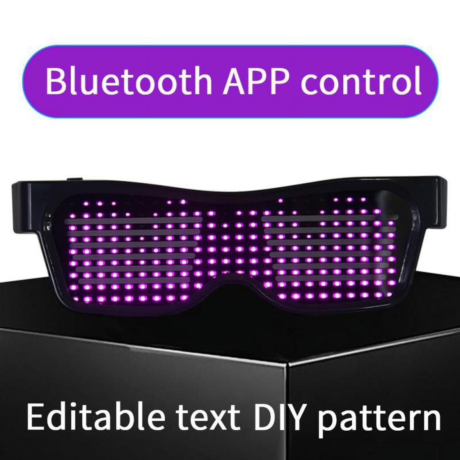 AUGEN LED Glasses, Bluetooth APP Connected LED Display Smart