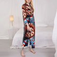 thumbnail image 3 of Saiise Chucky O Print Women Soft Pama Sets,Long Sleeve Sleepwear Button Up 2-Piece Pjs Lounge Sets-Medium, 3 of 8