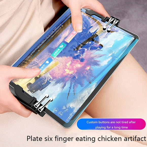 Langgg Tablet Shooting Game Gamepad Trigger Mobile FPS Game Controller Grips Fire Aim Button Joystick, Black