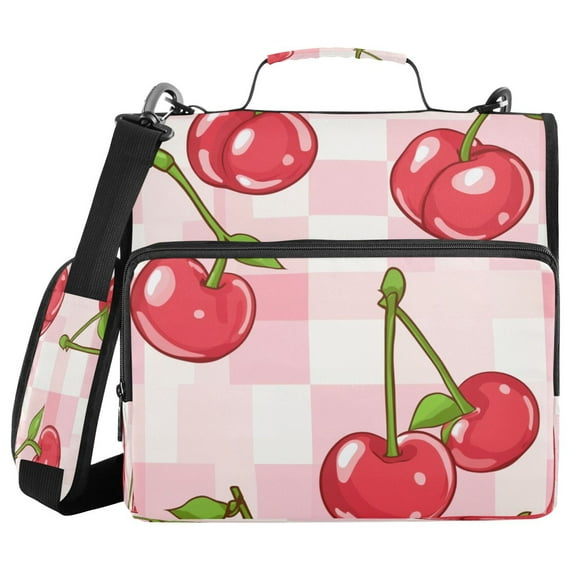 YAZAOO Zipper Binder trapper keeper Documents Organized Design Cherry Charm Printed