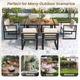 thumbnail image 5 of Harper & Bright Designs Metal Patio Dining Table Set for 6 with Umbrella Hole, Outdoor Dining Furniture with Rectangle Table and 6 Chairs Set with Removable Cushions for Backyard Garden, Beige, 5 of 14