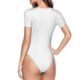 thumbnail image 4 of Balery White Women's Short Sleevee Crew Neck Bodysuit Tops Short Sleeve Tops Basic-XX-Large, 4 of 9