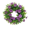 thumbnail image 7 of Spring Artificial Grass Wreath - Small Eucalyptus & Fake Flower Door Decoration, Versatile Indoor Outdoor Home Decor for Spring Celebrations, Durable Faux Greenery Garland, 12in, Purple, 7 of 7