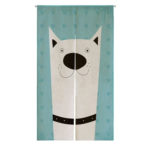 Cortina Noren ABPHQTO Lindo perro moderno arte japonés 105x120 cm