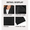 thumbnail image 4 of JWD Women's Slim Fit 3/4 Sleeve Notched Lapel Blazer - One Button Business Office Jacket with Pockets Black 18, 4 of 6